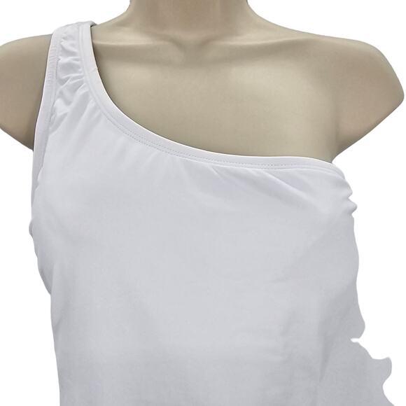 Andie Swim Womans size XXL Nantucket One Piece Swimsuit White One Shoulder NEW - Picture 2 of 8